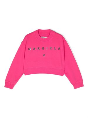 MM6 Maison Margiela Kids sweat en coton à logo - Rose