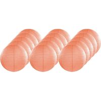 15x Luxe bol lampionnen perzik 25 cm