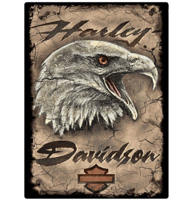 Harley-Davidson Eagle 2 Metalen Bord Met Reliëf LAATSTE STUKS