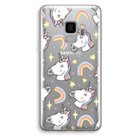 Rainbow Unicorn: Samsung Galaxy S9 Transparant Hoesje