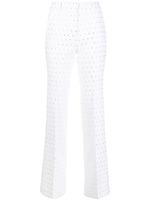 Michael Michael Kors pantalon évasé à ornements en cristal - Blanc