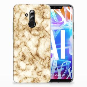 Huawei Mate 20 Lite TPU Siliconen Hoesje Marmer Goud