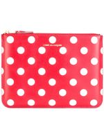 Comme Des Garçons Wallet pochette zippée à pois - Rouge