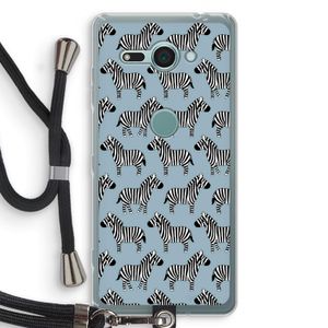 Zebra: Sony Xperia XZ2 Compact Transparant Hoesje met koord