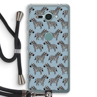 Zebra: Sony Xperia XZ2 Compact Transparant Hoesje met koord