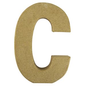 Beschilderbare letter C van papier mache   -