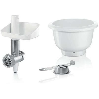 Baking Sensation accessoires - BOSCH - MUZ5BS1 - Gehaktmolen - Rooster 5 mm - Koekjesaccessoire 4 vormen - Kom van 3,9 L