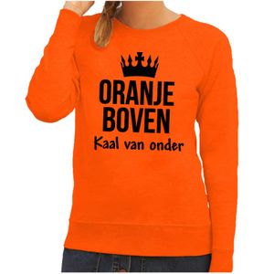 Koningsdag Sweater - Oranje boven kaal van onder - dames