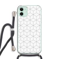 Zwart-witte kubussen: iPhone 11 Transparant Hoesje met koord Zwart-witte kubussen: iPhone 11 Transparant Hoesje met koord