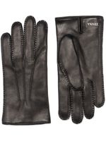 Zegna gants à plaque logo - Noir