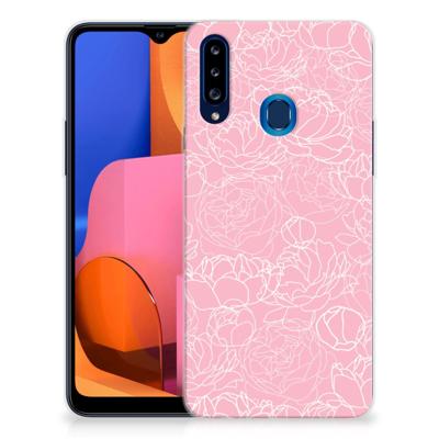 Samsung Galaxy A20s | TPU Case | White Flowers