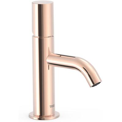 Wastafelkraan Tres Study | Opbouw | Mengkraan | Standaard model | 1-knop | Rond | 24k Rose goud