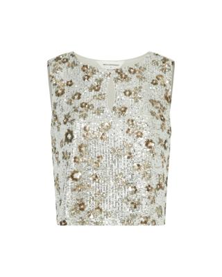 Msch Copenhagen Mschmagnolia Sl Top Emb 19474 Tops En Singlets Silver T Coco