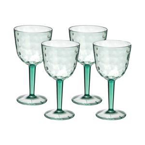 Wijnglas Gloria - 4x - transparant groen - onbreekbaar kunststof - 450 ml