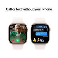 Apple Watch Series 10 GPS + Cellular 42mm Aluminium Case met Light Blush Sport Band - M/L Smartwatch Roze