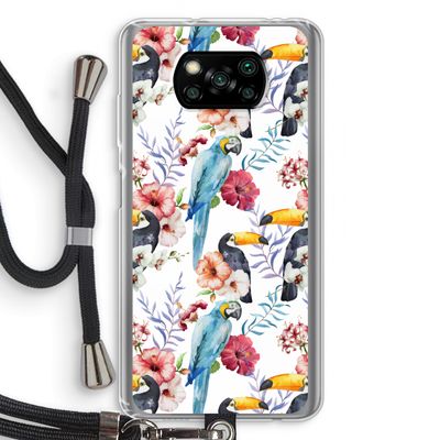 Bloemen tukan: Xiaomi Poco X3 NFC Transparant Hoesje met koord