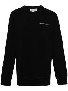 Alexander McQueen sweat en coton à logo brodé - Noir