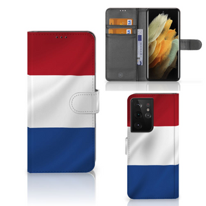 Samsung Galaxy S21 Ultra Bookstyle Case Nederlandse Vlag