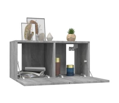 Tv-hangmeubelen 2 st 60x30x30 cm bewerkt hout grijs sonoma