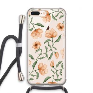 Peachy flowers: iPhone 7 PLUS Transparant Hoesje met koord