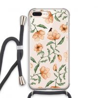 Peachy flowers: iPhone 7 PLUS Transparant Hoesje met koord