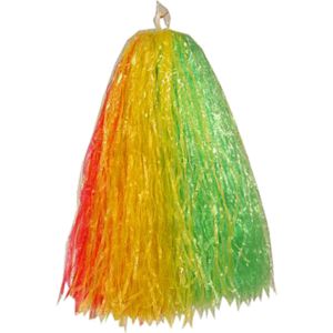 1x Stuks cheerball/pompom rood/geel/groen met ringgreep 33 cm    -