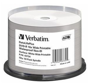 Verbatim 43734 DVD-R disc 4.7 GB 50 stuk(s) Spindel Bedrukbaar