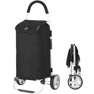 ShoppingCruiser Foldable Boodschappentrolley - Opvouwbare boodschappenwagen 45 liter - Zwart