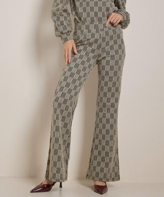 flared fit broek jacquard