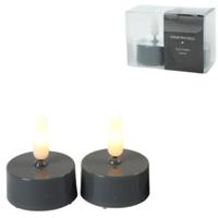 Countryfield led theelicht elegance vlameffect grijs 5 cm set van 2 | 24 stuks