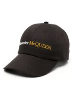 Alexander McQueen casquette en coton à logo brodé - Noir