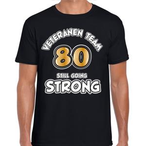 Cadeau T-shirt voor heren - veteranen team - zwart - verjaardag - 80 jaar