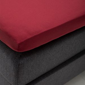 Topper Hoeslaken - Katoen - Rood - 80x200 cm - Rood - Fresh and Co - Dekbed-Discounter.nl