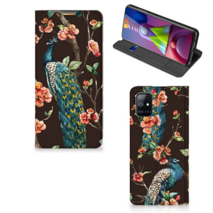 Samsung Galaxy M51 Hoesje maken Pauw met Bloemen