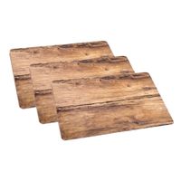 Set van 4x stuks placemats eikenhout opdruk 44 x 28,5 cm - thumbnail