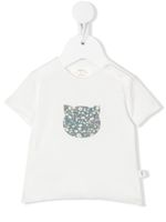 TEDDY & MINOU t-shirt fleuri à motif chat - Blanc