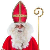 Sinterklaas verkleed set - baard en snor - staf - Mijter - Goed Heiligman