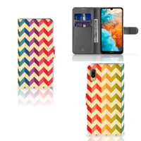 Huawei Y6 (2019) Telefoon Hoesje Zigzag Multi Color - thumbnail