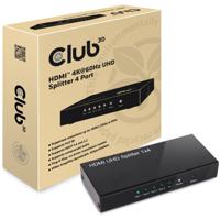 Club 3D hdmi 2.0 uhd splitter 4 ports hdmi splitter (zwart)