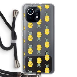 Ananas: Xiaomi Mi 11 Transparant Hoesje met koord