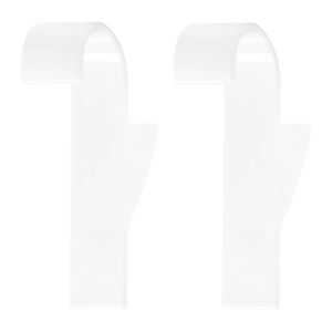 QUVIO Handdoekhouder plastic haakje - set van 2 - Wit