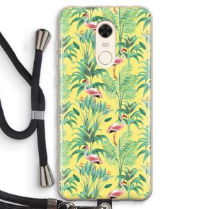 Flamingo party: Xiaomi Redmi 5 Transparant Hoesje met koord