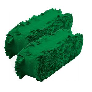 Set van 2x stuks feest/verjaardag versiering slingers groen 24 meter crepe papier