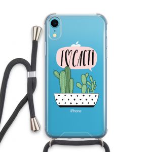 I love cacti: iPhone XR Transparant Hoesje met koord
