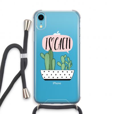I love cacti: iPhone XR Transparant Hoesje met koord