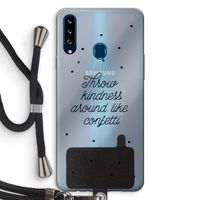 Confetti: Samsung Galaxy A20s Transparant Hoesje met koord