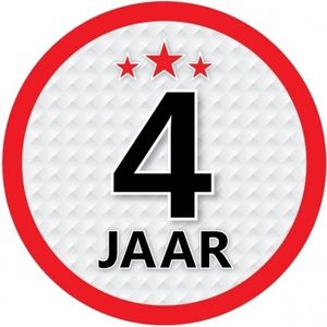 10x 4 Jaar leeftijd stickers rond verjaardag versiering - Feeststickers