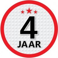 10x 4 Jaar leeftijd stickers rond verjaardag versiering - Feeststickers - thumbnail