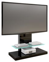 Tv-meubel Marino Max van 134 cm hoog in hoogglans Zwart - thumbnail