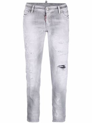 DSQUARED2 jean à patch logo - Gris